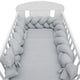Protectie laterala, New Baby, Pentru patut, Tip Bumper impletit, Din muselina, Din materiale certificate Oeko Tex Standard 100, Lungime 225 cm, Grey