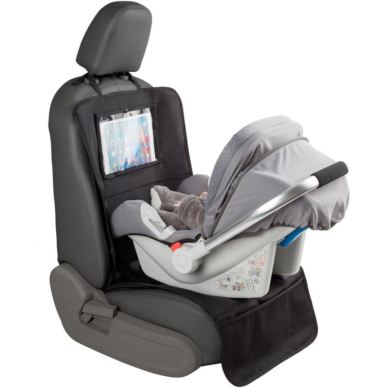 Protectie scaun auto, FreeON, Bancheta si spatar, Cu organizator, 3 in 1, Dimensiune 123x48.5 cm, Negru - gogobaby.ro