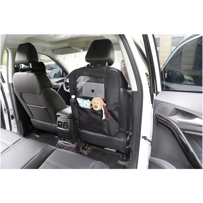 Protectie scaun auto, FreeON, Bancheta si spatar, Cu organizator, 3 in 1, Dimensiune 123x48.5 cm, Negru