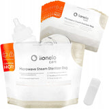 Pungi sterilizare microunde, Lionelo, Thermbag, Fara BPA, Sterilizare in 90 de sec., Elimina 99,9% dintre bacterii, Reutilizabile, 21x29 cm, 16 buc.