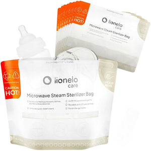 Pungi sterilizare microunde, Lionelo, Thermbag, Fara BPA, Sterilizare in 90 de sec., Elimina 99,9% dintre bacterii, Reutilizabile, 21x29 cm, 16 buc.