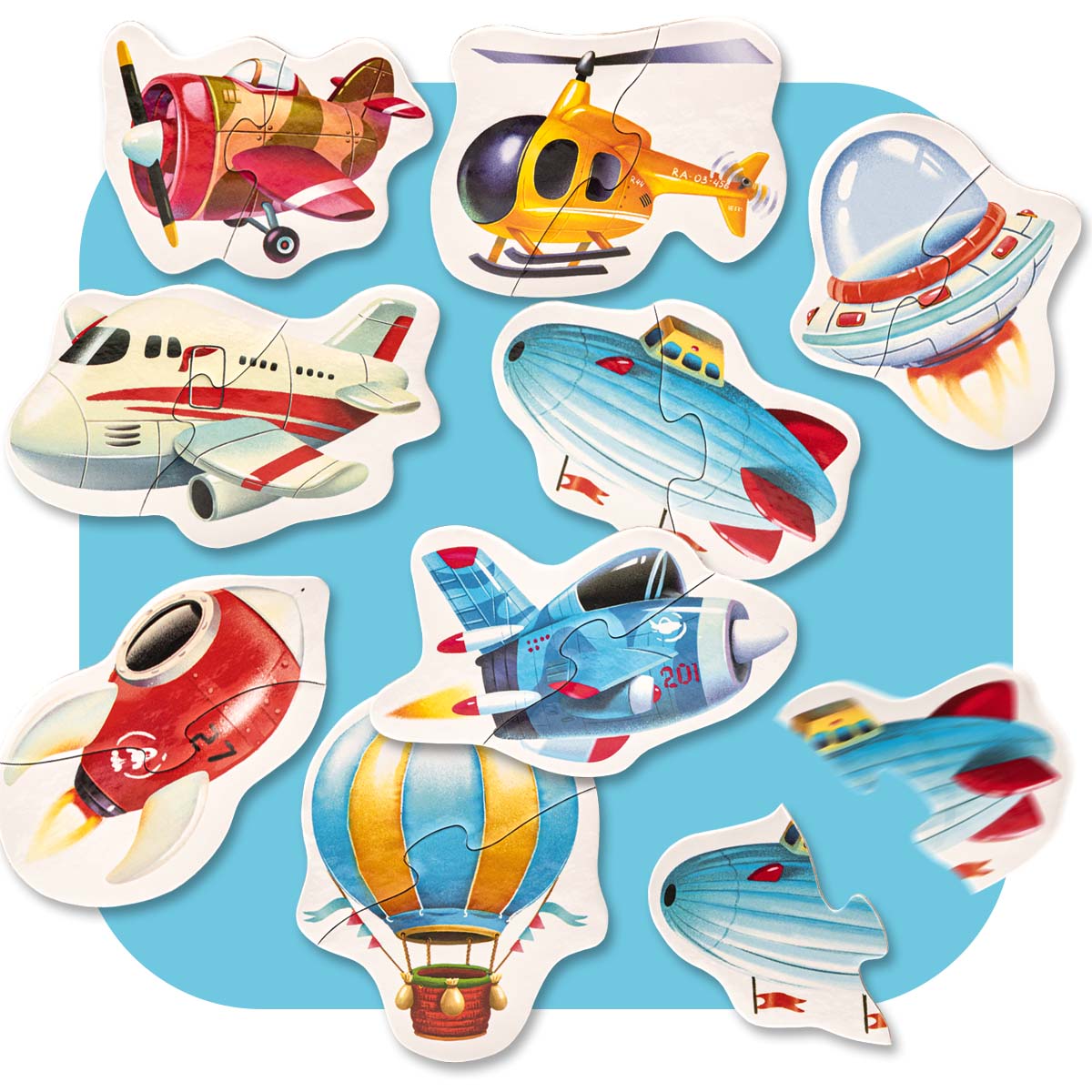 Puzzle pentru copii, 2 Ani+, Puzzlika - Transport aerian - gogobaby.ro