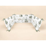 Aparatoare pentru patut, Qmini, Din bumbac certificat Oeko Tex Standard 100, 180x30 cm, Cu panglici, Elephants on Rainbow