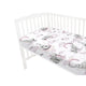 Cearceaf cu elastic, Qmini, Pentru patut 120x60 cm, Din bumbac certificat Oeko Tex Standard 100, Elephants on Rainbow Pink