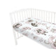 Cearceaf cu elastic, Qmini, Pentru patut 120x60 cm, Din bumbac certificat Oeko Tex Standard 100, Teddy Bear and Friends Pink