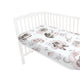 Cearceaf cu elastic, Qmini, Pentru patut 140X70 cm, Din bumbac certificat Oeko Tex Standard 100, Teddy Bear and Friends Pink