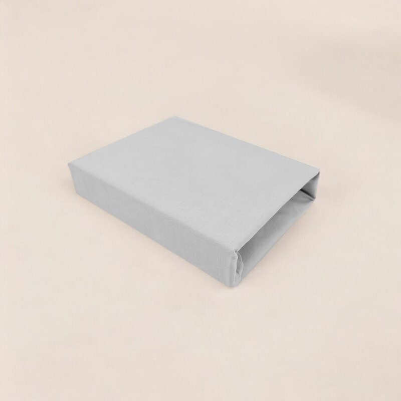 Cearceaf cu elastic, Qmini, Pentru patut co-sleeper, Theo, Dimensiune 85 x 46 cm, Din bumbac certificat Oeko Tex Standard 100, Grey