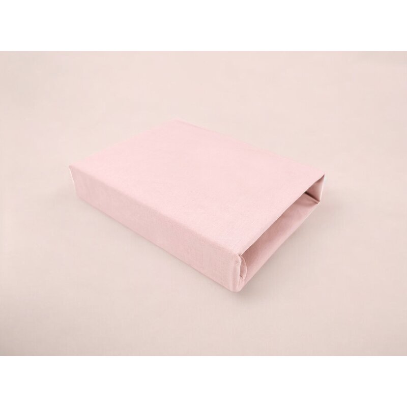 Cearceaf cu elastic, Qmini, Pentru patut co-sleeper, Theo, Dimensiune 85 x 46 cm, Din bumbac certificat Oeko Tex Standard 100, Powdery pink - gogobaby.ro