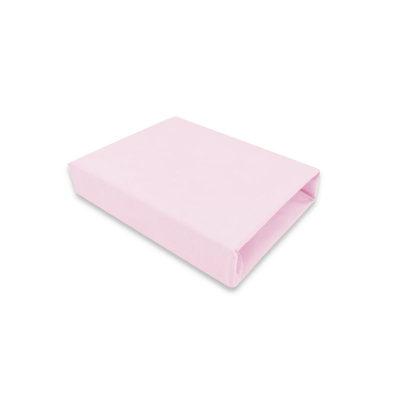 Cearceaf cu elastic, Qmini, Pentru patut leagan sau patut co-sleeper, Dimensiune 90x40 cm, Din bumbac jersey, Material certificat Oeko Tex Standard 100, Pink - gogobaby.ro