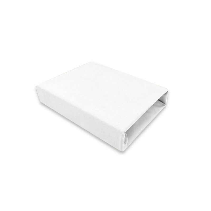 Cearceaf cu elastic, Qmini, Pentru patut leagan sau patut co-sleeper, Dimensiune 90x40 cm, Din bumbac jersey, Material certificat Oeko Tex Standard 100, White - gogobaby.ro