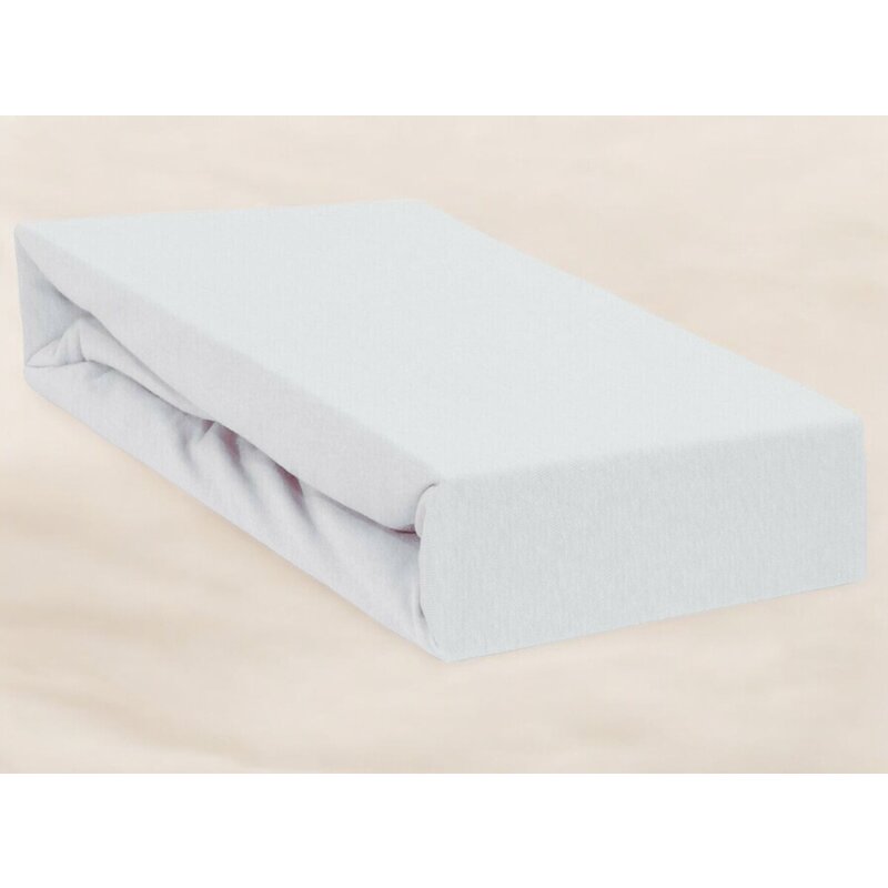 Cearceaf cu elastic, Qmini, Impermeabil, Pentru patut 120x60 cm, Din jerseu, Grey - gogobaby.ro