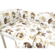 Lenjerie patut 3 piese, Qmini, Pentru patut 120x60 cm, Cu protectie laterala, Din bumbac certificat Oeko Tex Standard 100, Teddy Bear and Friends Beige
