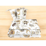 Lenjerie patut 3 piese, Qmini, Pentru patut 120x60 cm, Cu protectie laterala, Din bumbac certificat Oeko Tex Standard 100, Teddy Bear and Friends Beige
