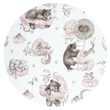 Lenjerie patut 3 piese, Qmini, Pentru patut 120x60 cm, Cu protectie laterala, Din bumbac certificat Oeko Tex Standard 100, Teddy Bear and Friends Pink