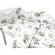 Lenjerie patut 3 piese, Qmini, Pentru patut 120x60 cm, Cu protectie laterala, Din bumbac certificat Oeko Tex Standard 100, Elephants on Rainbow