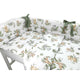 Lenjerie patut 3 piese, Qmini, Pentru patut 120x60 cm, Cu protectie laterala, Din bumbac certificat Oeko Tex Standard 100, Safari