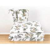 Lenjerie patut 3 piese, Qmini, Pentru patut 140x70 cm, Cu protectie laterala, Din bumbac certificat Oeko Tex Standard 100, Safari