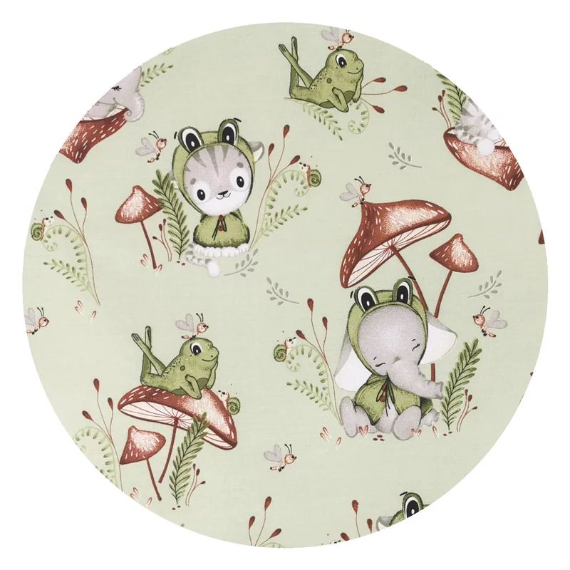 Paturica de infasat, Qmini, Cu doua fete, Cu multiple utilizari, Cu inchidere arici velcro, Dimensiune 75x75 cm, Din bumbac certificat Oeko Tex Standard 100, Frogs