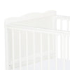 Patut din lemn bebe, 120x60 cm, Cu sina speciala pentru dentitie, Multifunctional, EN716-1, EN716-2, Alb, Qmini, Julia
