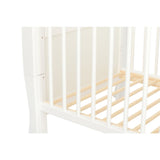 Patut din lemn bebe, 120x60 cm, Cu sina speciala pentru dentitie, Multifunctional, EN716-1, EN716-2, Alb, Qmini, Julia