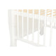 Patut din lemn bebe, 120x60 cm, Cu sina speciala pentru dentitie, Multifunctional, EN716-1, EN716-2, Alb, Qmini, Julia