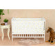 Patut din lemn bebe, 120x60 cm, Cu sina speciala pentru dentitie, Multifunctional, EN716-1, EN716-2, Alb, Qmini, Julia