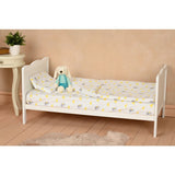Patut din lemn bebe, 120x60 cm, Cu sina speciala pentru dentitie, Multifunctional, EN716-1, EN716-2, Alb, Qmini, Julia