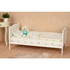 Patut din lemn bebe, 120x60 cm, Cu sina speciala pentru dentitie, Multifunctional, EN716-1, EN716-2, Alb, Qmini, Julia