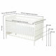Patut din lemn bebe, 120x60 cm, Cu sina speciala pentru dentitie, Multifunctional, EN716-1, EN716-2, Alb, Qmini, Julia