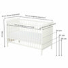 Patut din lemn bebe, 120x60 cm, Cu sina speciala pentru dentitie, Multifunctional, EN716-1, EN716-2, Alb, Qmini, Julia