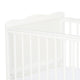 Patut din lemn bebe, 120x60 cm, Cu sertar, Cu sina speciala pentru dentitie, Multifunctional, EN716-1, EN716-2, Alb, Qmini, Julia