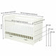 Patut din lemn bebe, 120x60 cm, Cu sertar, Cu sina speciala pentru dentitie, Multifunctional, EN716-1, EN716-2, Alb, Qmini, Julia