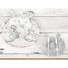 Perna bebelusi, Qmini, Ursulet, Multifunctionala, Cu doua fete, Tesatura pufoasa minky si bumbac, Materiale certificate Oeko Tex Standard 100, 30x23 cm, Minky Teddy Bear with Pink Heart