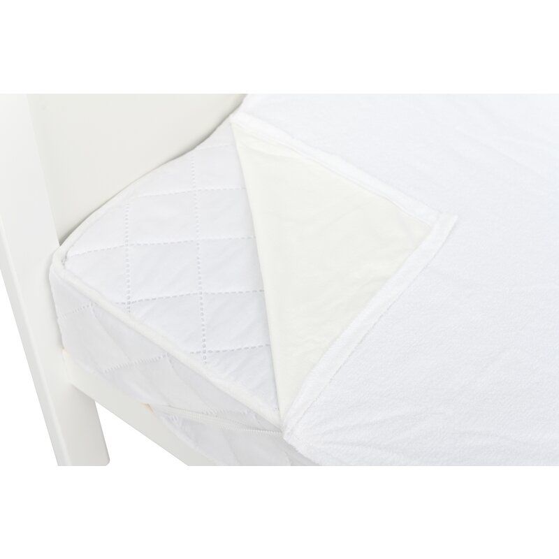 Protectie impermeabila, Qmini, Pentru patuturi 140x70 cm, Alb