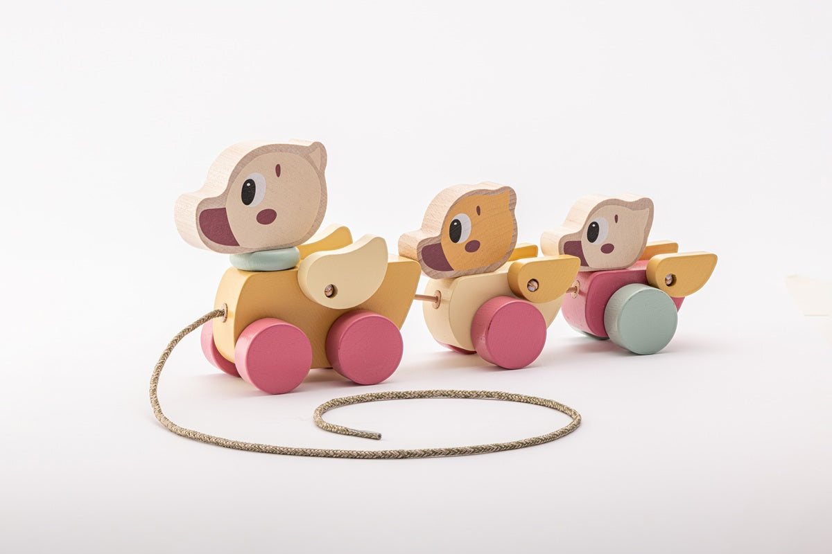 Jucarie din lemn, Cubika, Ratustele mele - Pastel - gogobaby.ro