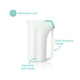 Recipient de clatire, Fridababy, Control The Flow Rinser, 2 moduri de turnare, Protectie ochi si urechi, Maner ergonomic, Compatibila cu masina de spalat vase, Alb