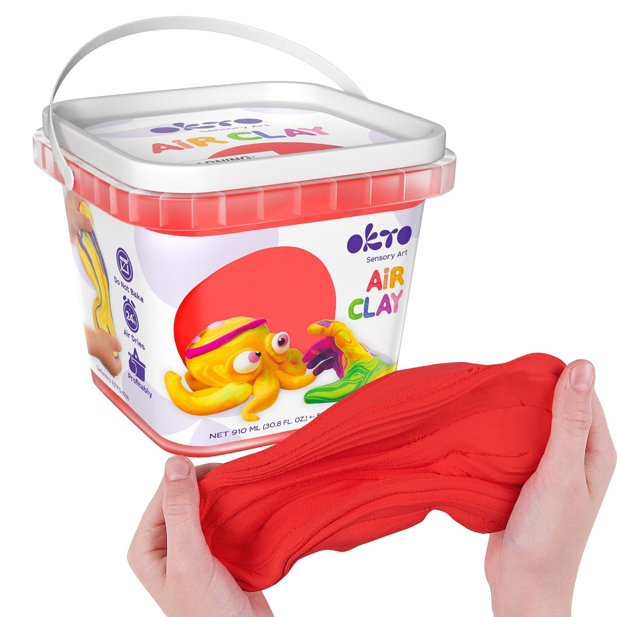 Air Clay pentru modelaj, 200g, Okto - Rosu - gogobaby.ro