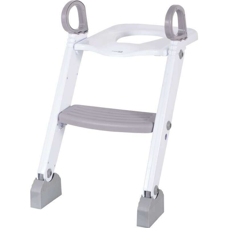 Reductor pentru toaleta, FreeON, Cu scarita, White & Grey - gogobaby.ro