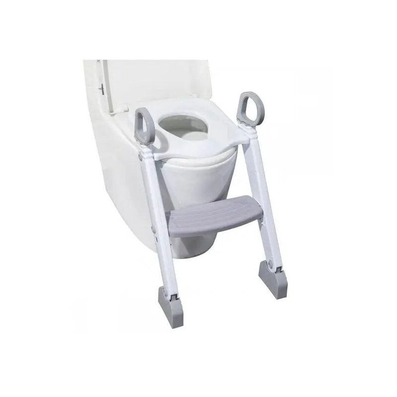 Reductor pentru toaleta, FreeON, Cu scarita, White & Grey - gogobaby.ro