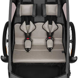 Carucior si remorca de bicicleta, Lionelo, Cama, Multifunctional, Pentru 1 sau 2 copii, Cu sistem de absorbtie a socurilor SIQ, Geamuri cu protectie solara, Negru