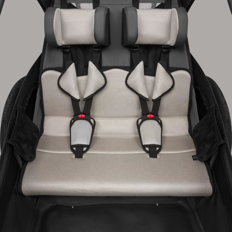 Carucior si remorca de bicicleta, Lionelo, Cama, Multifunctional, Pentru 1 sau 2 copii, Cu sistem de absorbtie a socurilor SIQ, Geamuri cu protectie solara, Negru