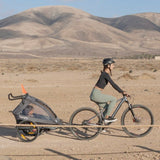 Carucior si remorca de bicicleta, Lionelo, Cama, Multifunctional, Pentru 1 sau 2 copii, Cu sistem de absorbtie a socurilor SIQ, Geamuri cu protectie solara, Negru