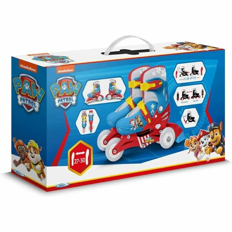 Role evolutive, Stamp, Paw Patrol, De la incepator la avansat, Cu 3 roti, Ajustabile, Inchidere prin velcro, Cu frana, Marime 27-30, Multicolor