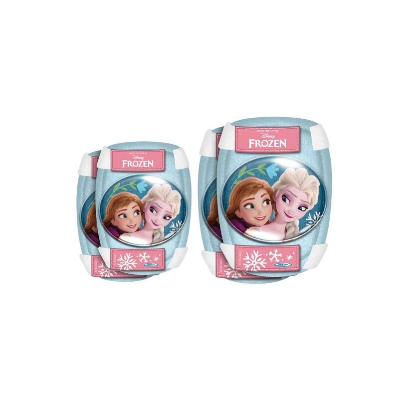 Role, Stamp, Disney, Frozen, Include protectii genunchi, Cu 4 roti, Ajustabile, Inchidere prin velcro, Marime 23-27, Albastru