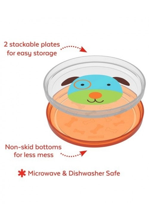 Skip Hop Set farfurii anti-alunecare Zoo - Catel - gogobaby.ro