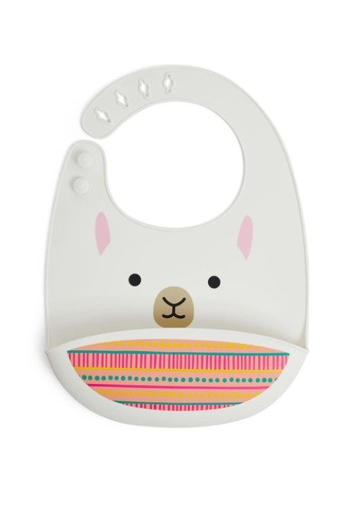 Skip Hop Bavetica de silicon Fold & Go Zoo - Lama - gogobaby.ro