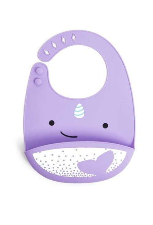 Skip Hop Bavetica de silicon Fold & Go Zoo - Balena - gogobaby.ro