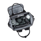 Rucsac pentru mamici, Petite&Mars, Jack, Cu 11 compartimente, Cu buzunare termice, Saltea de infasat inclusa, 30 x 42 x 15 cm, Albastru