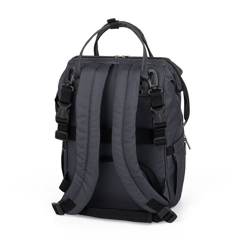 Rucsac pentru mamici, Petite&Mars, Jack, Cu 11 compartimente, Cu buzunare termice, Saltea de infasat inclusa, 30 x 42 x 15 cm, Ultimate Grey - gogobaby.ro