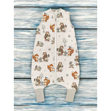 Sac de dormit, MimiNu, Cu picioruse, De iarna, Din bumbac certificat Oeko Tex Standard 100, Cu fermoar pe mijloc, 103 cm, 2-6 ani, 2.5 Tog, Design, Time for fun